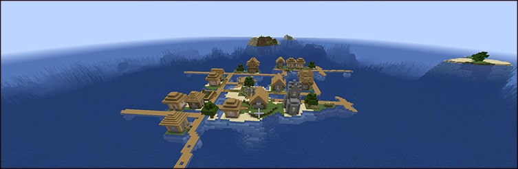 Lire la suite à propos de l’article Minecraft : Un seed avec un village sur une île